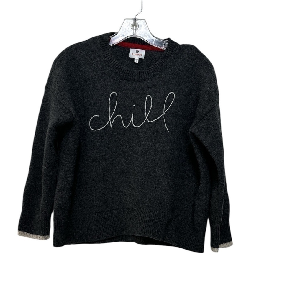 Sundry Women’s Sweater Chill logo Wool Cashmere Blend Size 2